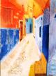 Ruelle marocaine. Peint sur verre avec rajout de matière.
50x70cm